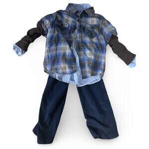 3 Piece Outfit 4T Plaid Shirt Children’s Place Shirt Old Navy Pants